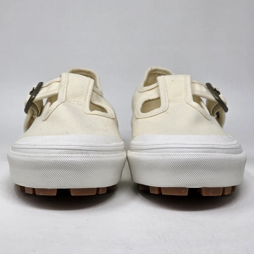 Vans Style 93 Mary Jane Women's Size 6 Beige Linen Canvas Buckle Shoes NEW
